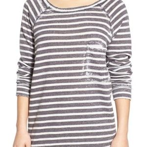 Stem Burnout Raw Edge Pullover Sweatshirt Sz Small